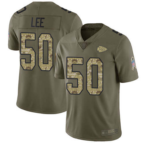 Men Kansas City Chiefs #50 Lee Darron Limited Olive Camo 2017 Salute to Service Nike NFL Jersey->nfl t-shirts->Sports Accessory